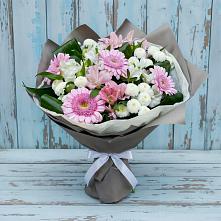 Букет цветов из:  Герберы, Альстромерии и Хризантемы #REPLACE_PRED# Балахте