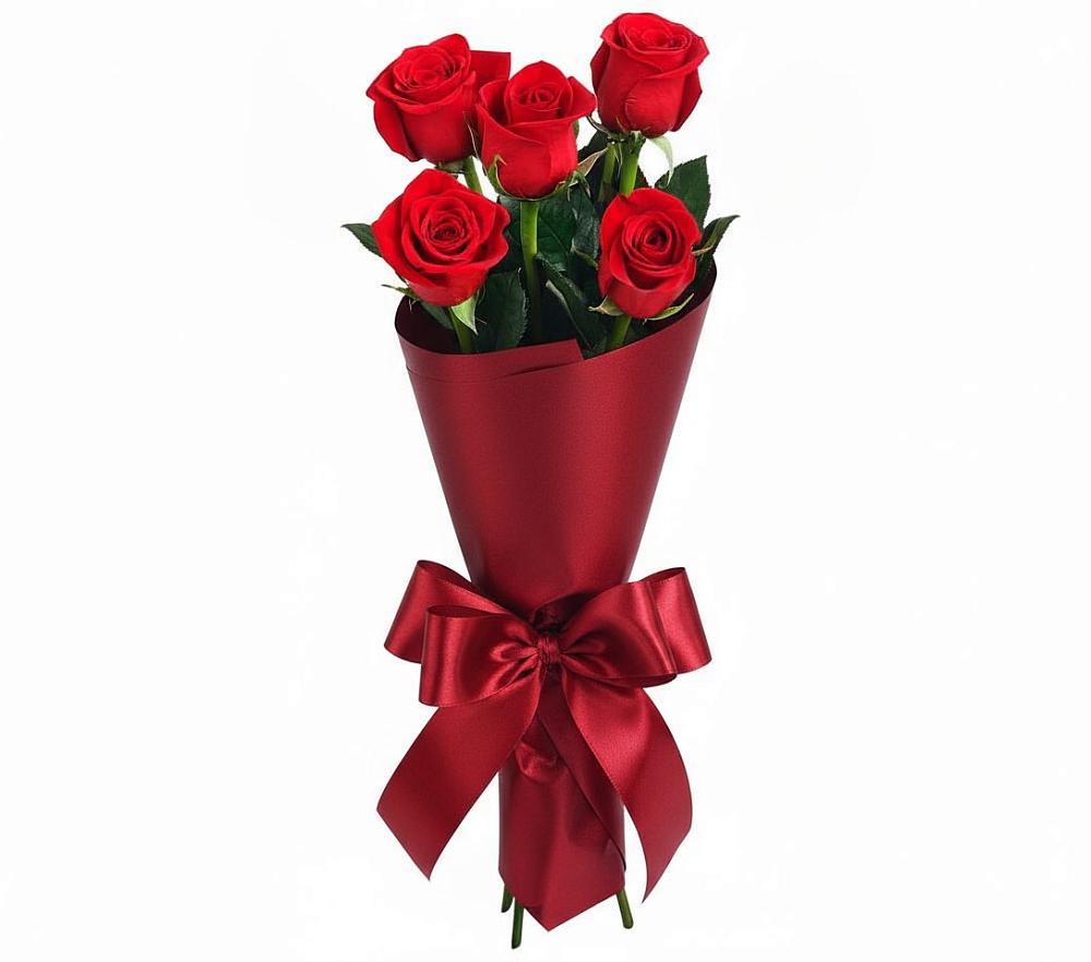 Букет 5 Красных роз Эдлесс Лав в Балахте