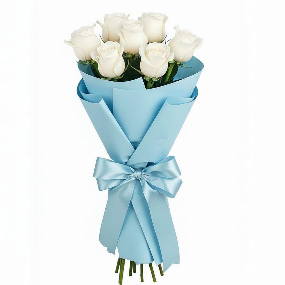 Букет 7 белых роз Проуд в Балахте