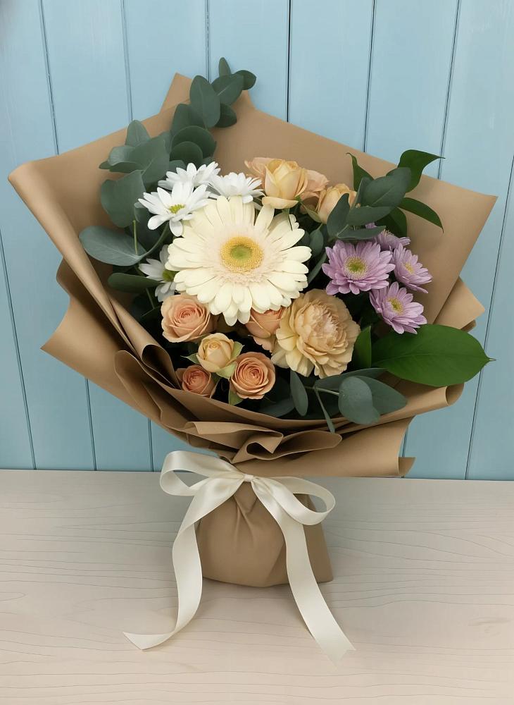 Букет цветов из: Герберы и Хризантемы в Балахте