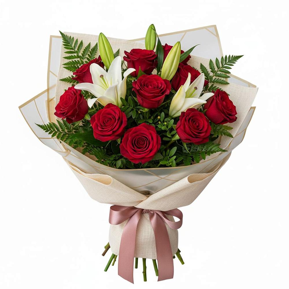 Букет цветов из: Лилии и Розы в Балахте