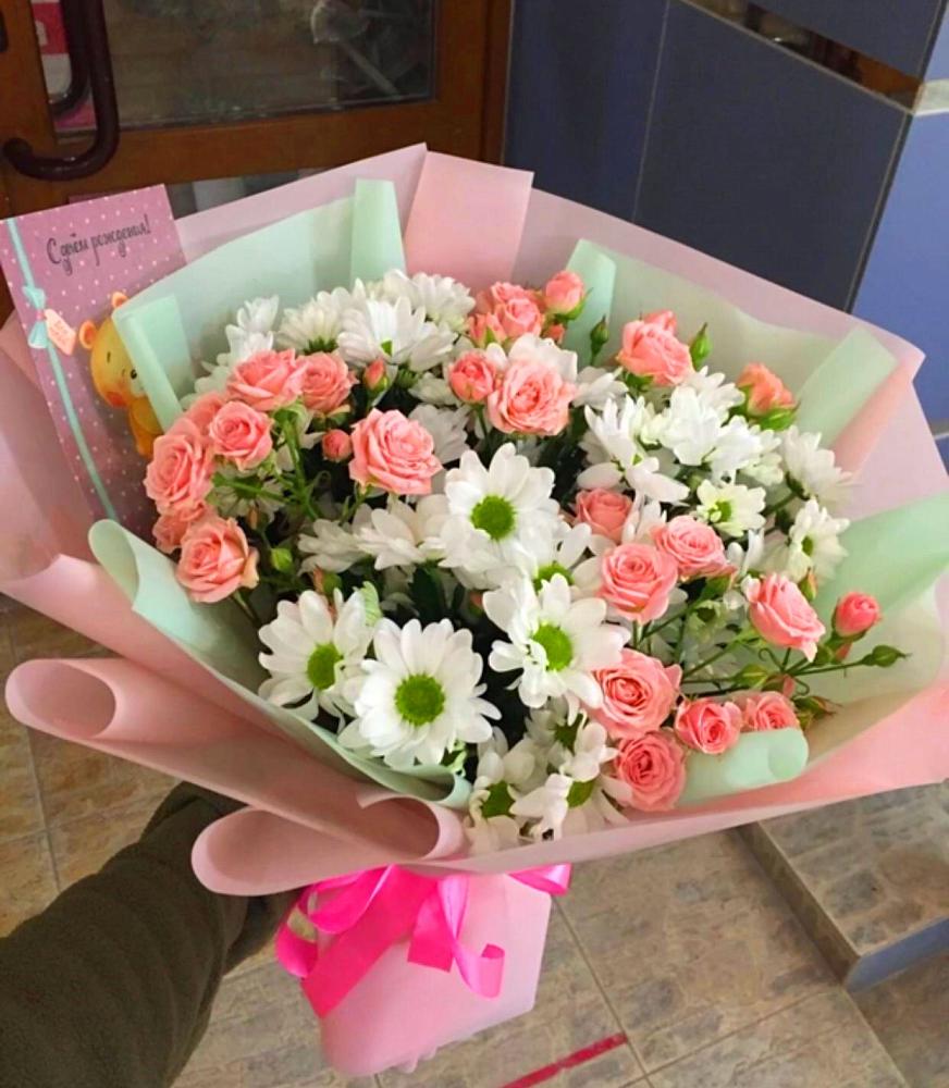 Букет цветов из: Розы и Хризантемы в Балахте