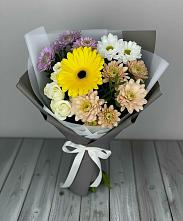 Букет цветов из:  Розы, Герберы и Хризантемы в Балахте