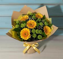 Букет цветов из:  Герберы и Хризантемы в Балахте