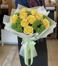 Букет цветов из:  Хризантемы и Розы в Балахте