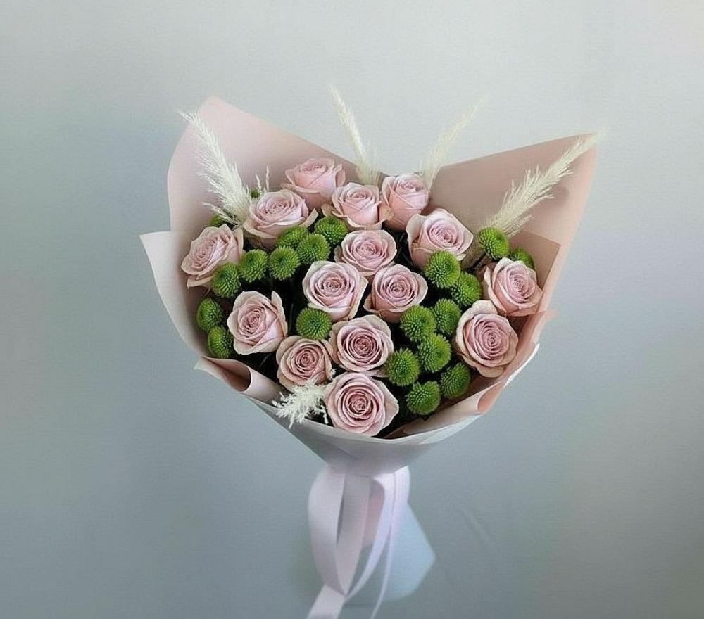 Букет цветов из: Розы и Хризантемы в Балахте