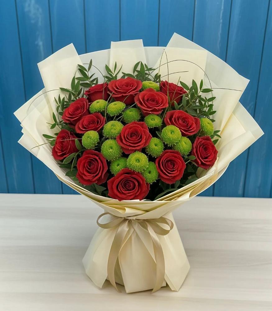 Букет цветов из: Розы и Хризантемы в Балахте